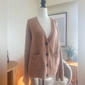 GAP Camel Cotton Button Cardigan